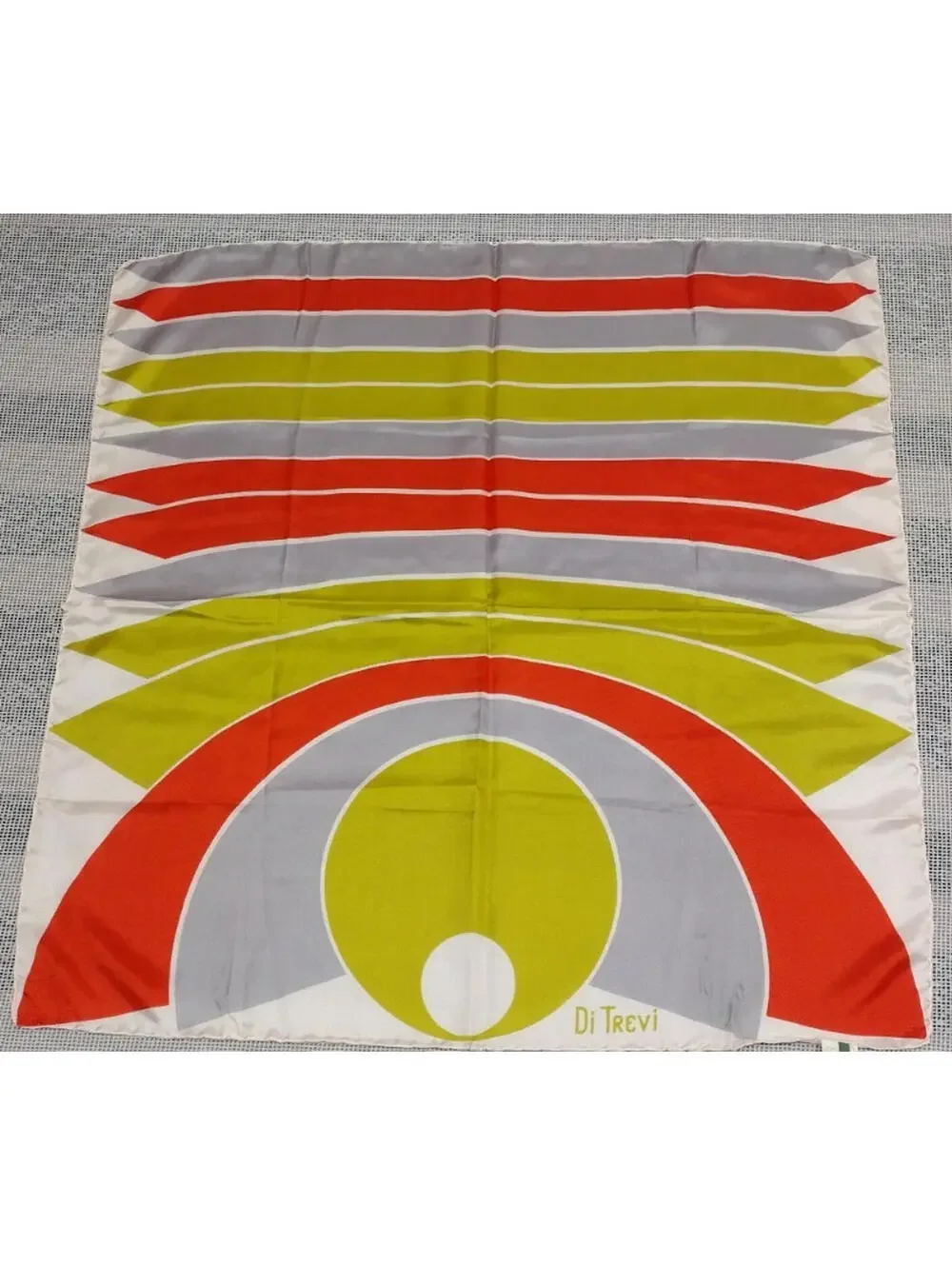 Vintage Mid Century Italy 50s Scarf Di TrEVi Scarf SALLY GEE 1960s Atomic MCM